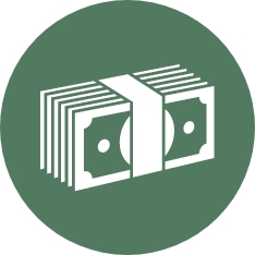 circle icon green white money