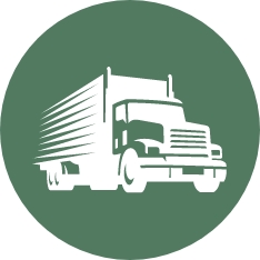 circle icon green white truck
